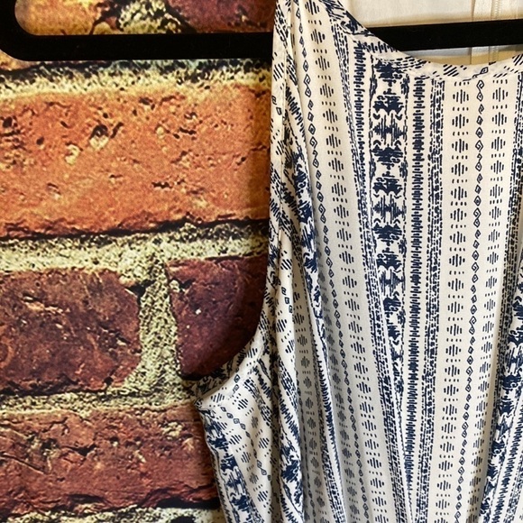 Daniel Rainn White & Navy Halter Maxi Dress Size S - Picture 9 of 13